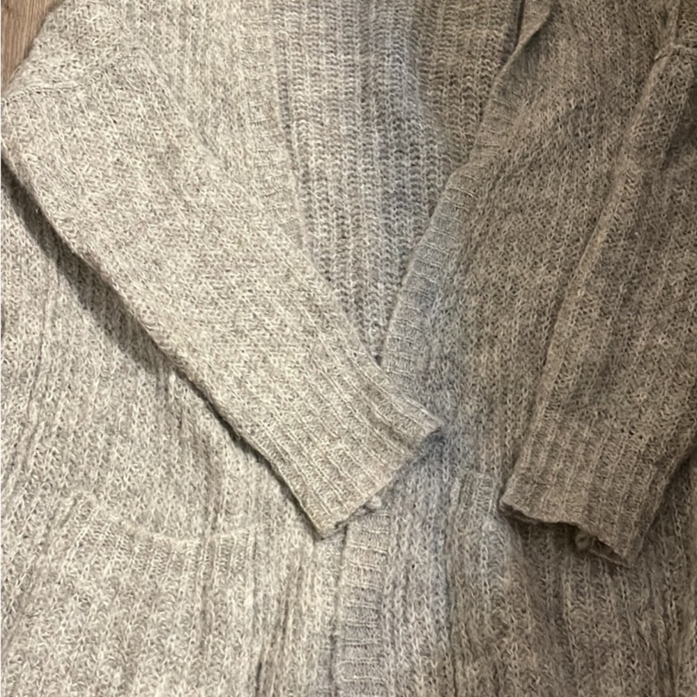 Free People Heather Grey Fuzzy Knit Sweater